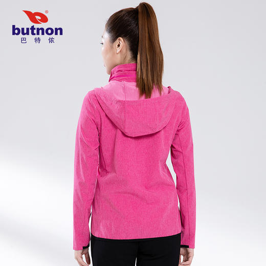 9616巴特侬运动风衣女运动夹克拉链防水女休闲外套可拆帽上衣 商品图2