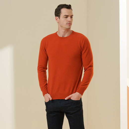 METTE羊绒世家2021年秋冬男士100%羊绒衫圆领打底毛衣保暖针织衫 商品图2