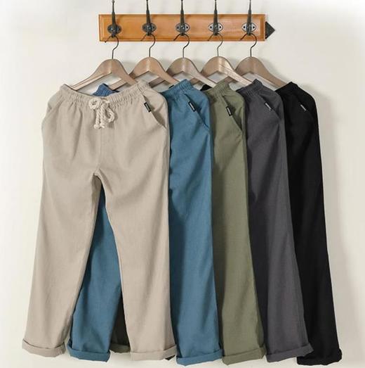 【服饰鞋包】夏季薄款透气亚麻宽松棉麻直筒长裤 商品图1