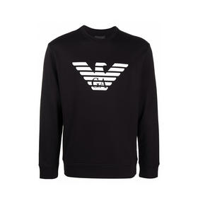 ARMANI 阿玛尼 男士经典鹰标印花卫衣 黑色 8N1MR6 1JRIZ F008