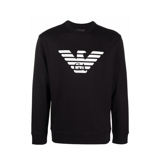 ARMANI 阿玛尼 男士经典鹰标印花卫衣 黑色 8N1MR6 1JRIZ F008 商品图0