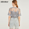 oldcolour欧珂蕾丝镂空短袖套头衫女夏季M23011335 商品缩略图1