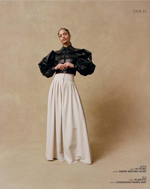 Palmer Harding  黑色皮质拼褶短夹克 商品图3