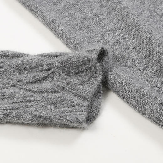 METTE羊绒世家2021年秋冬女100%羊绒衫时尚堆领镂空套头保暖毛衣 商品图9