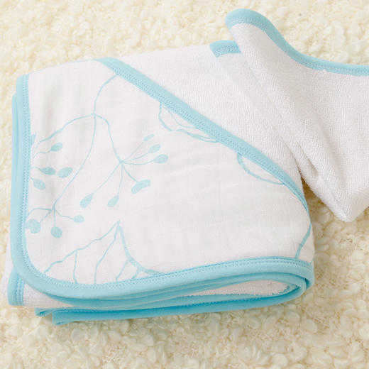 伯斯马丁【A类标准】竹纤维浴巾套装 （浴巾一条90*90cm 手帕一条30*30cm） 商品图1