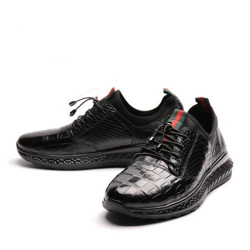 【21春夏新品】UROK新款鳄鱼皮男士防滑耐磨休闲鞋个性时尚潮流皮男鞋 商品图1