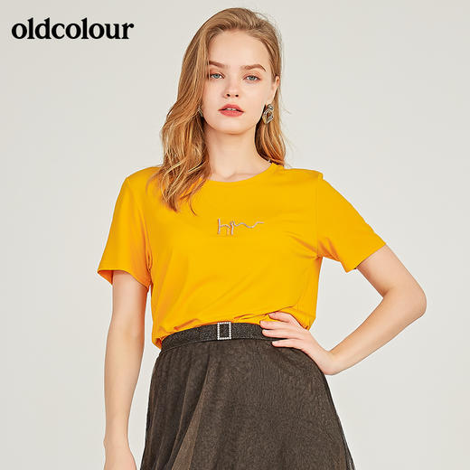 oldcolour欧珂正品圆领短袖T恤女夏季M23021339 商品图3