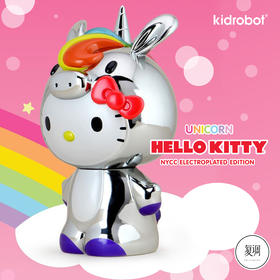 现货 Kidrobot 凯蒂猫 Hello Kitty Unicorn 8" Figure Electroplated 金属限定色版 潮流玩具 摆件 可爱