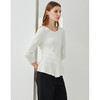 EITIE爱特爱秋季新款气质圆领时尚百搭通勤收腰显瘦针织上衣6301010 商品缩略图5