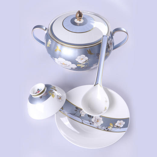 陶园梦暗香10人用46头骨瓷餐具 商品图4