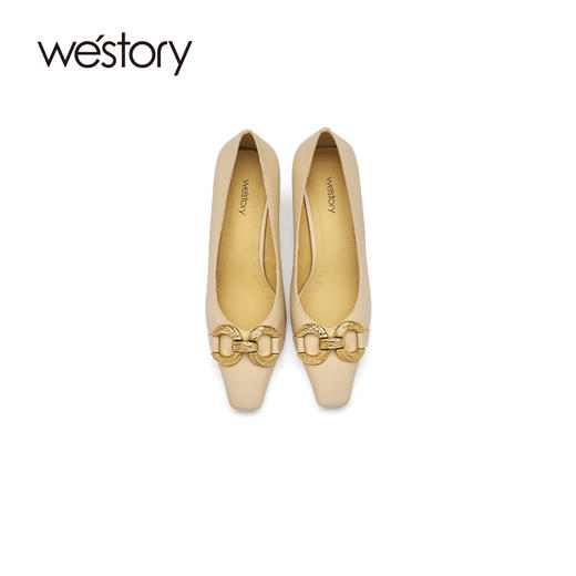 westory女鞋2021年秋季新款漆皮浅口方头宴会高跟鞋S21CE71161 商品图3