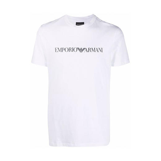ARMANI 阿玛尼 男士徽标圆领短袖T恤 白色 8N1TN5 1JPZZ 0146 商品图0