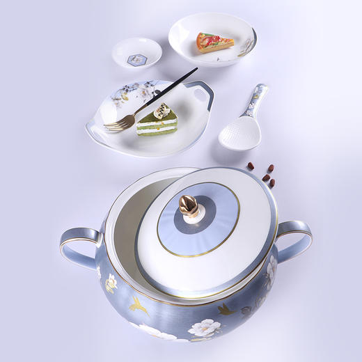 陶园梦暗香10人用46头骨瓷餐具 商品图1