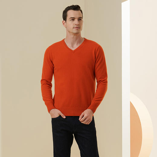 METTE羊绒世家2021年秋冬男士100%羊绒衫V领长袖针织内搭保暖毛衣 商品图2
