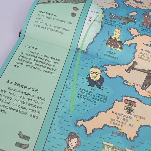 二战 手绘地图上的二战经典战役（赠品：飞行棋） 商品图3