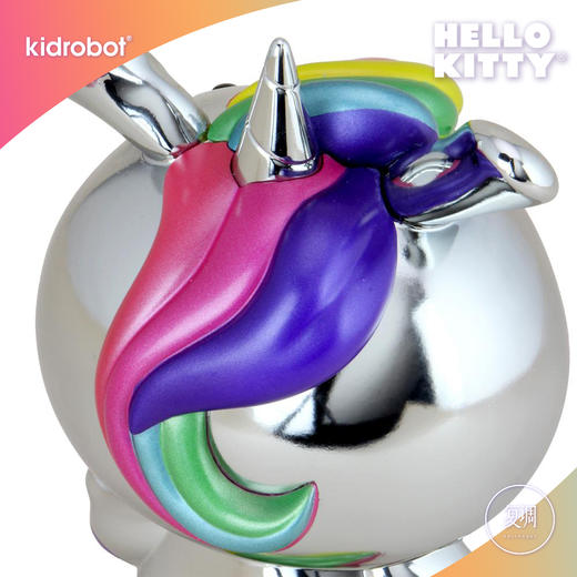现货 Kidrobot 凯蒂猫 Hello Kitty Unicorn 8" Figure Electroplated 金属限定色版 潮流玩具 摆件 可爱 商品图7