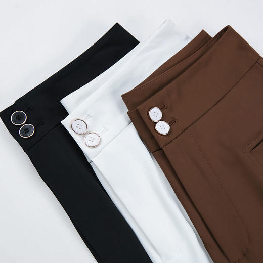 TZW-夏季薄款高腰休闲九分灯笼裤垂感时尚白色冰丝裤子 商品图9