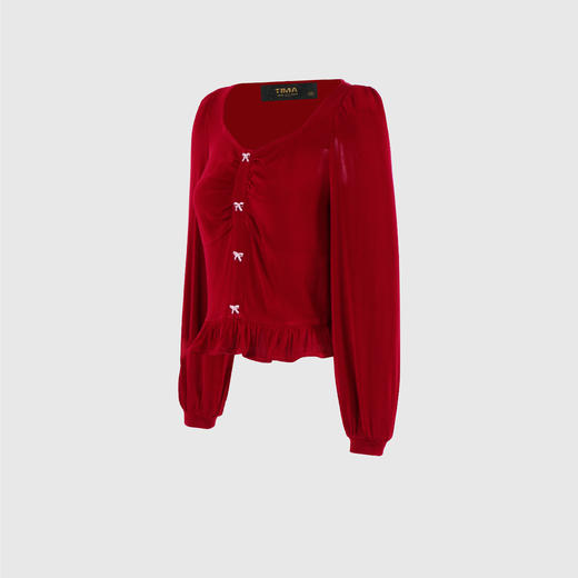 蝴蝶结装饰方领减龄上衣 商品图1