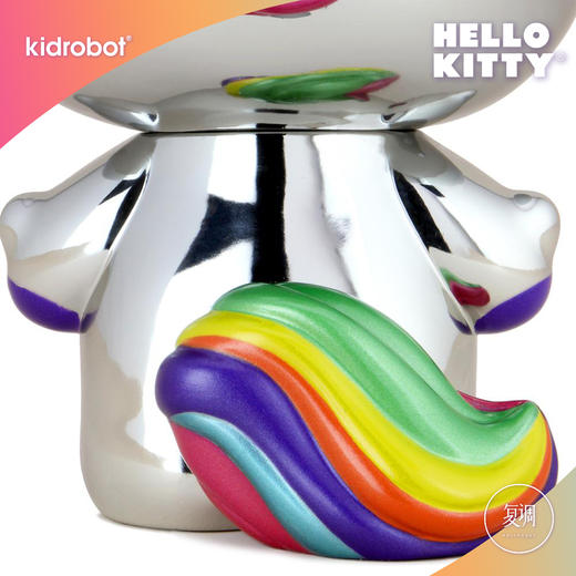 现货 Kidrobot 凯蒂猫 Hello Kitty Unicorn 8" Figure Electroplated 金属限定色版 潮流玩具 摆件 可爱 商品图6
