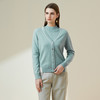 METTE羊绒世家2021秋冬新品女士100%山羊绒针织开衫V领撞色小外套 商品缩略图3