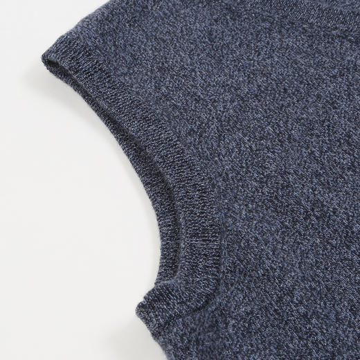 METTE羊绒世家2021年秋冬新品男士羊绒背心v领套头无袖针织毛衣 商品图6