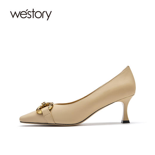 westory女鞋2021年秋季新款漆皮浅口方头宴会高跟鞋S21CE71161 商品图1