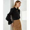 EITIE爱特爱洋气复古泡泡袖时尚钉珠气质镂空上衣C2113808 商品缩略图4