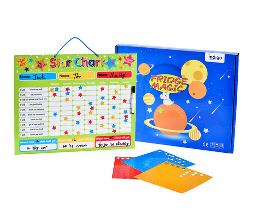 【宝莉爹推荐】英亚热销 Fridgemagic英文儿童磁性自律奖励表 打卡行为记录、培养好习惯【磁性挂板设计】 商品图0