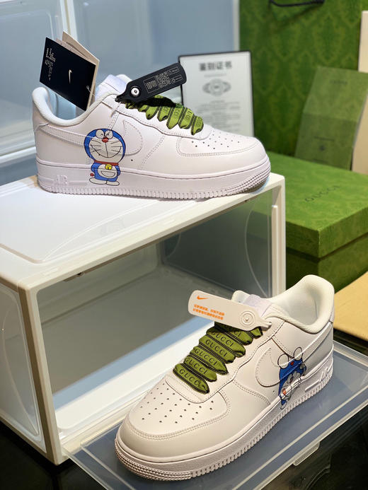 夏日特惠💰460 头层牛皮制 # CUCCI × Nike Air Force 1 Low 白 商品图3