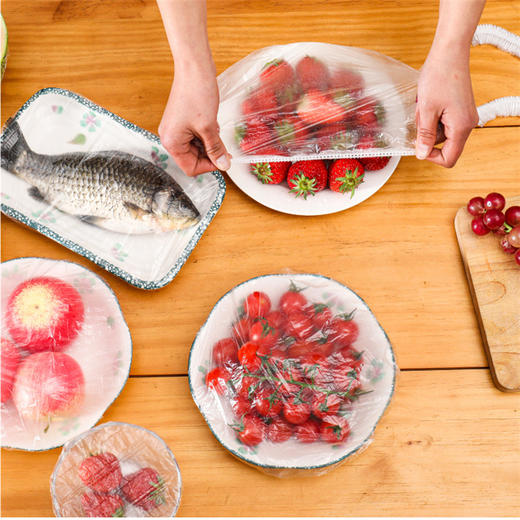 19.9抢100个【食品级！保鲜膜套】拒绝浪费和串味，弹性柔韧耐磨，冰箱食品食物盖套，防尘一次性饭菜罩。ry 商品图0