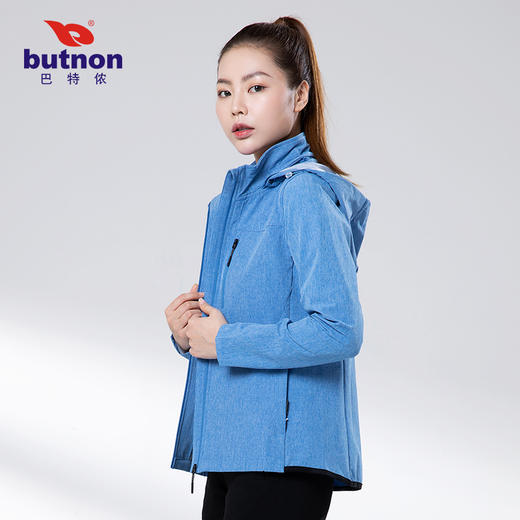 9616巴特侬运动风衣女运动夹克拉链防水女休闲外套可拆帽上衣 商品图8