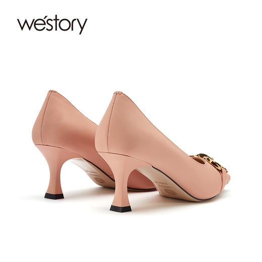 westory女鞋2021年秋季新款漆皮浅口方头宴会高跟鞋S21CE71161 商品图2
