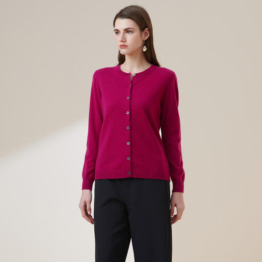 METTE羊绒世家2021年秋冬新品女士100%山羊绒开衫长袖针织衫外套 商品图5