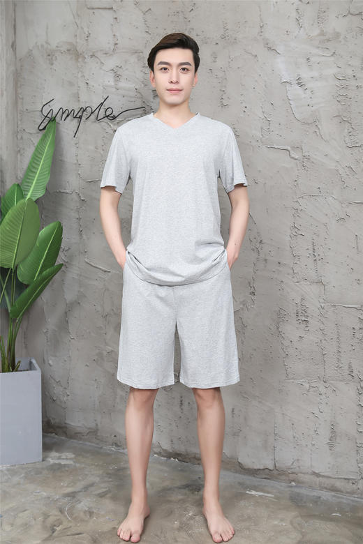 【产地直发包邮】乐坊—男士针织V领家居套装 商品图2