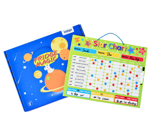 【宝莉爹推荐】英亚热销 Fridgemagic英文儿童磁性自律奖励表 打卡行为记录、培养好习惯【磁性挂板设计】 商品图1