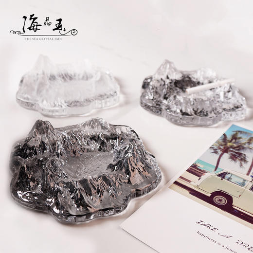玉峰晟欧式创意冰山烟灰缸个性时尚水晶玻璃家用客厅办公室 商品图0