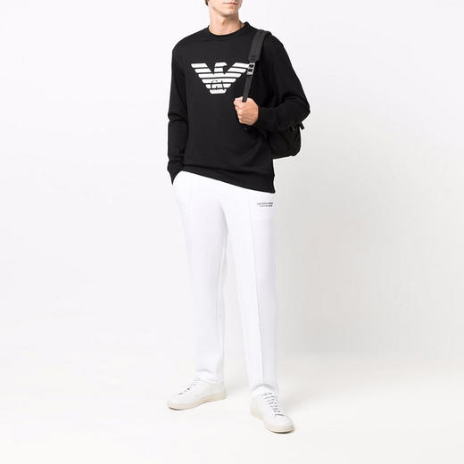 ARMANI 阿玛尼 男士经典鹰标印花卫衣 黑色 8N1MR6 1JRIZ F008 商品图3