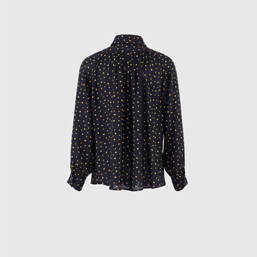 小翻领抽褶设计感上衣（附领带） 商品图3