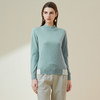 METTE羊绒世家2021秋冬新品女100%山羊绒时尚撞色半高领套头毛衣 商品缩略图4