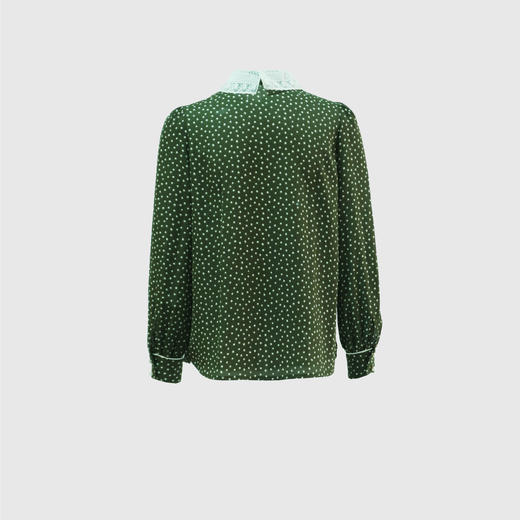 成品蕾丝领撞色牙条衬衣 商品图3