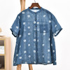 天然苎麻短袖衬衫 宽松国风 复古碎花 女衬衣 商品缩略图8