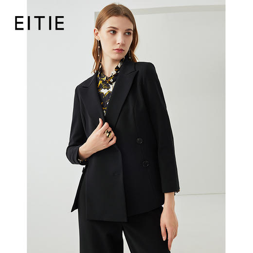 EITIE爱特爱秋季新款时尚气质通勤百搭简约收腰显瘦西装外套6303009 商品图5