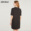 oldcolour欧珂Polo领直筒短袖连衣裙女中长款宽松M23101301 商品缩略图1