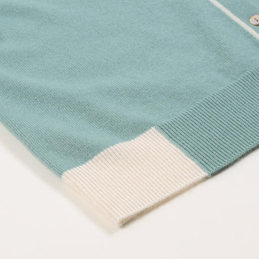 METTE羊绒世家2021秋冬新品女士100%山羊绒针织开衫V领撞色小外套 商品图7