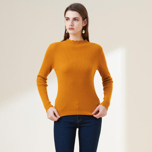 METTE羊绒世家秋冬女士新品100%纯羊绒衫时尚半高领修身显瘦毛衣 商品图3