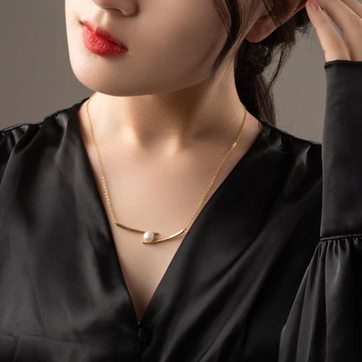 Manreya玛芮雅 「误入浮华」法式复古轻奢优雅小众一字形项链 商品图1