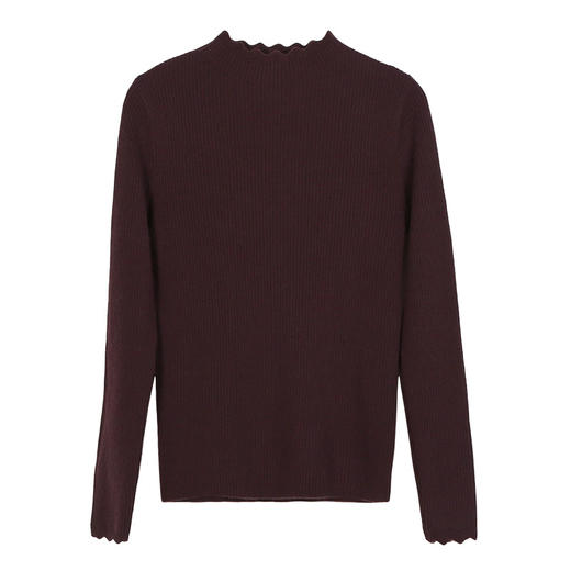 METTE羊绒世家秋冬女士新品100%纯羊绒衫时尚半高领修身显瘦毛衣 商品图11