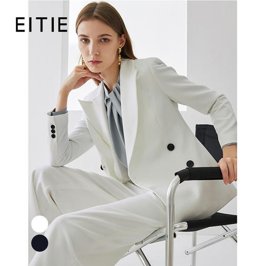 EITIE爱特爱秋季新款时尚气质通勤百搭简约收腰显瘦西装外套6303009 商品图1
