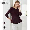 EITIE爱特爱秋季新款气质圆领时尚百搭通勤收腰显瘦针织上衣6301010 商品缩略图0