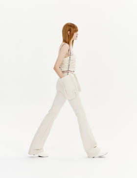 EVENING 褶皱皮质胸衣 奶白【可口系列】